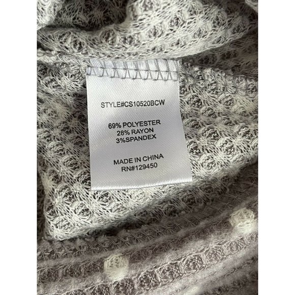 🌹Women’s Sweatshirt Size 3X Como Black Long Sleeve Cowl Neck Polka Dots Grey - Picture 10 of 12